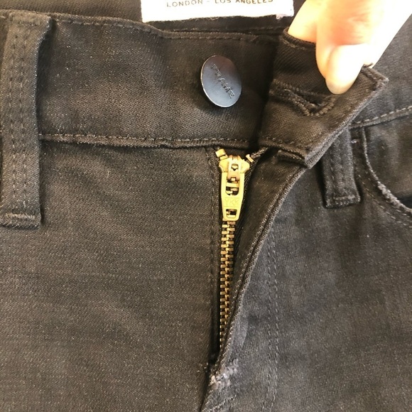 Frame Denim Le Skinny De Jeanne Black Gold Zipper Legs 24 - Picture 8 of 13